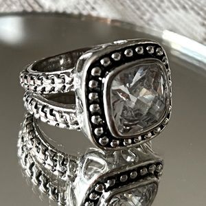 🩶 Large Cushion Cut CZ Ring 6